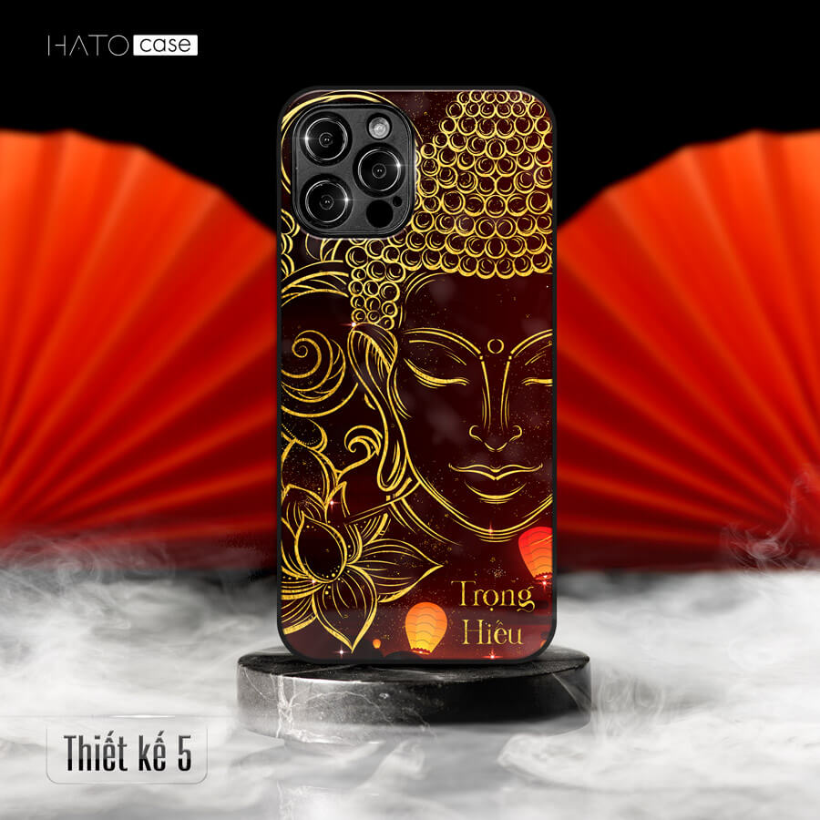 Ốp lưng mặt kính ép kim phật giáo thiên nhiên